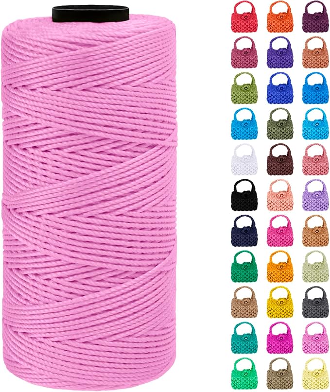 Braided Macrame Cord 1.5mm x 218yards Polypropylene Rope Polyester Rope Yarn by LEREATI