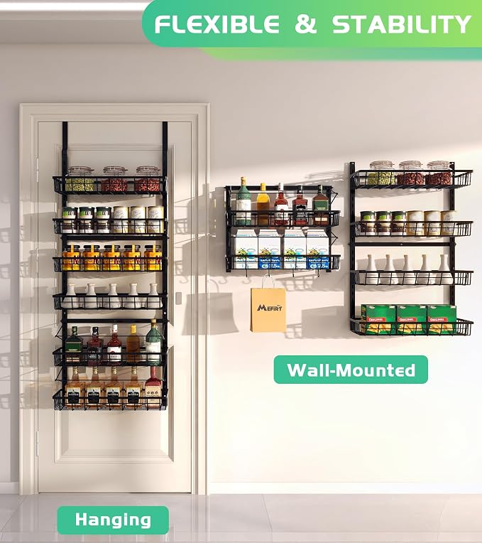 Over The Door Pantry Organizer, Pantry Storage and Organization, 6-Tier - Image 3
