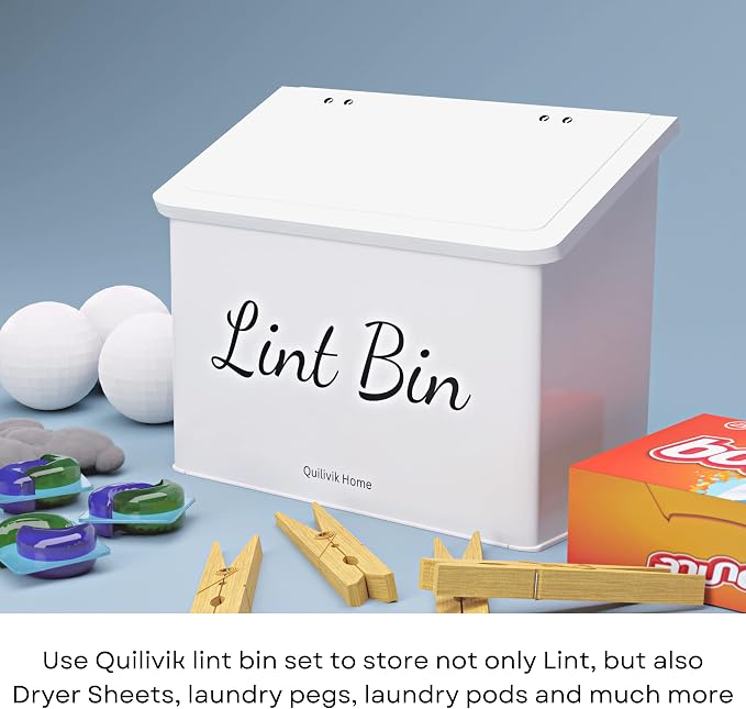 Metal Magnetic Lint Bin With Lid - Image 4
