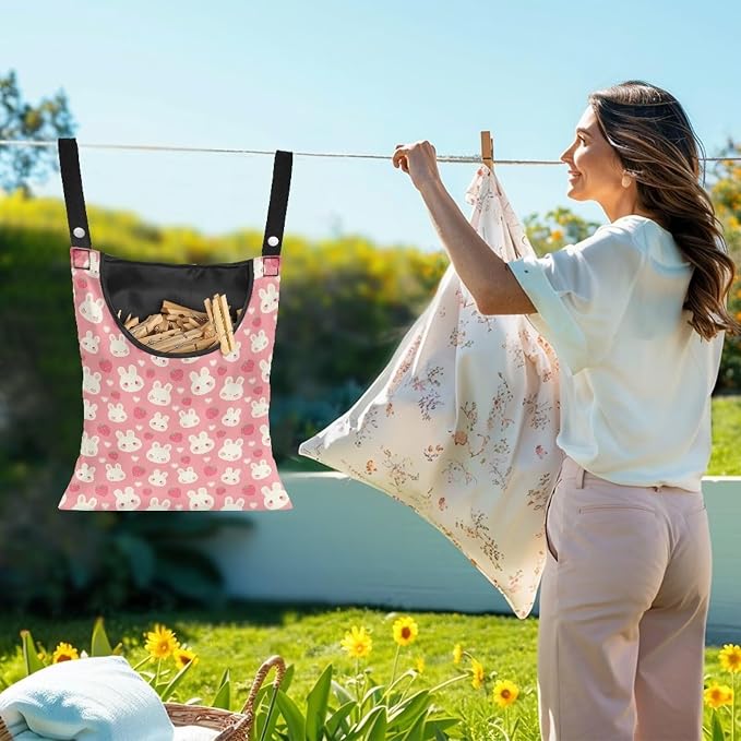 Clothespin Bag for Outdoor Laundry Clothesline and Clothes Pin Holder - Image 2