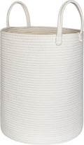 Large White Laundry Basket, XL Cotton Rope Toy Bin by MEGASKET