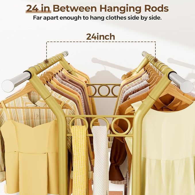 Heavy Duty Clothes Rack, Rolling Clothing Racks - Image 3