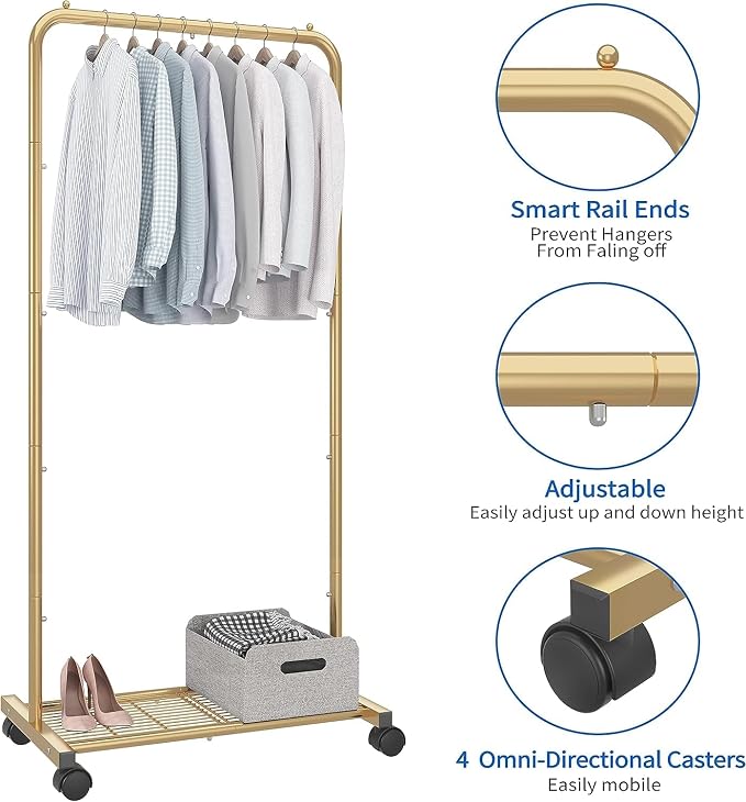 Simple Trending Standard Clothes Garment Rack, Clothing Rolling Rack - Image 5