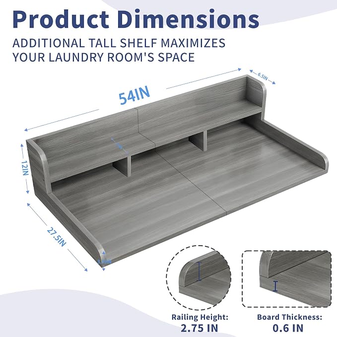Washer Dryer Countertop with Shelf, Double Layer Organizer - Image 3