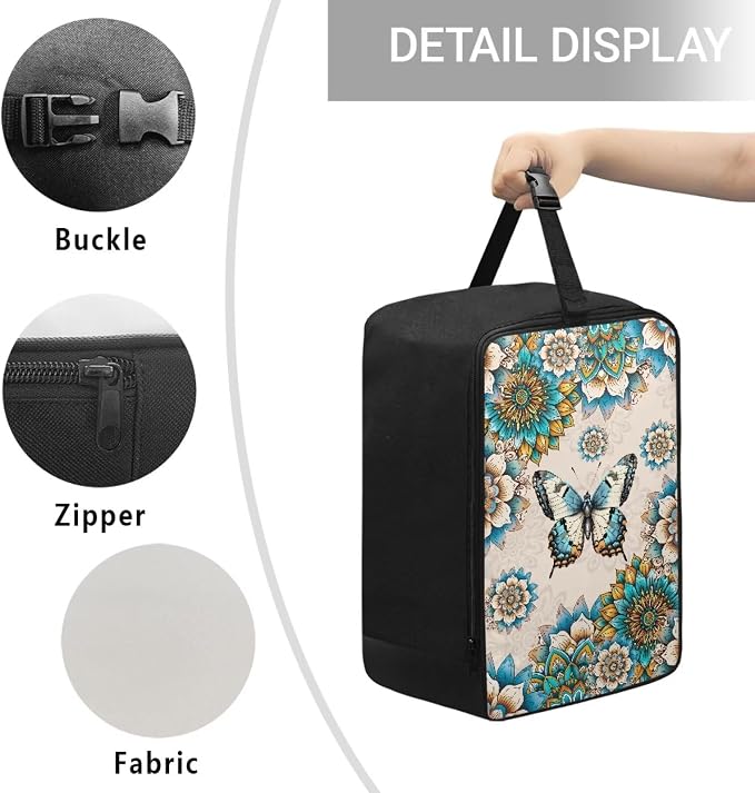 Portable Steamer Iron Storage Bag Boho Butterfly Lightweight Travel Organizer - Image 5