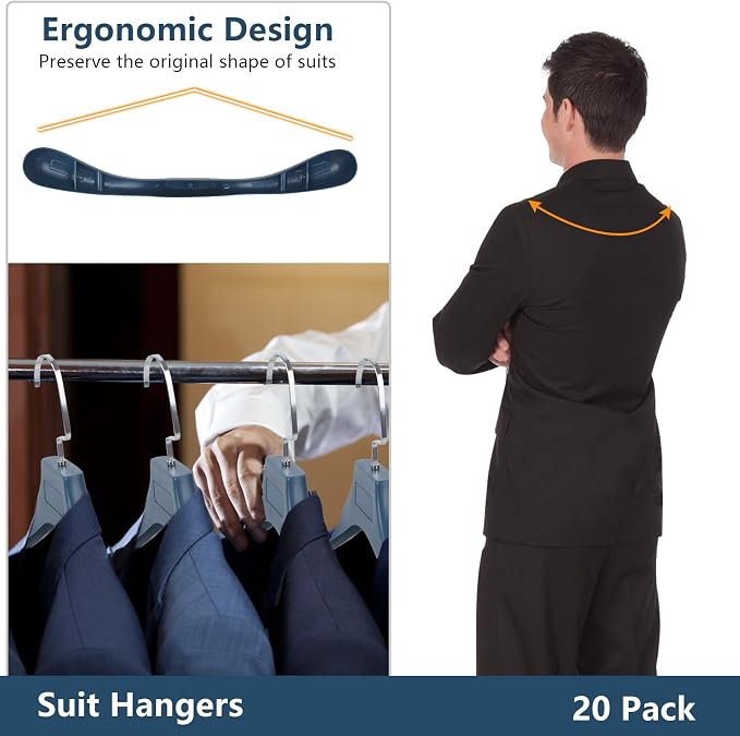 DEDU Plastic Extra Wide Shoulder Suit Hangers - Image 4