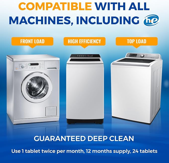 Bastion Washing Machine Cleaner, Deodorizer, & Descaler 6-Pack - Image 3