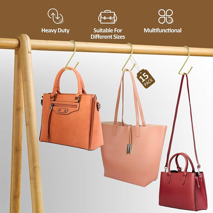 ZEDODIER 15 Pack Purse Hanger Closet, Bag Organizer Purse Hooks - Image 2