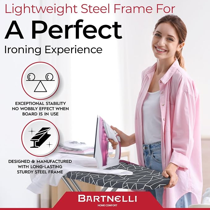 Bartnelli Ironing Board | Space-Saving and Ultimate Iron Board Experience 13x43 - Image 4