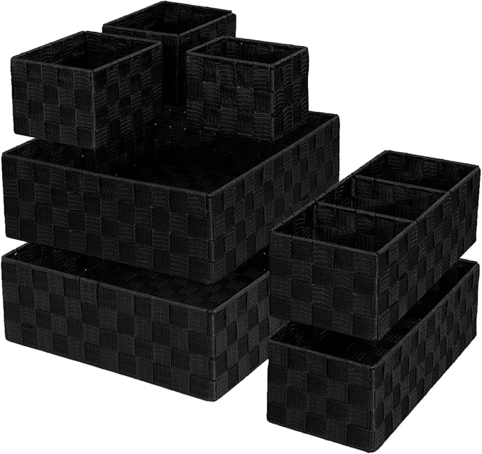 Drawer Organizer, Cube Baskets for Storage Shelves, Handmade Small Woven Basket by ORGMASTER