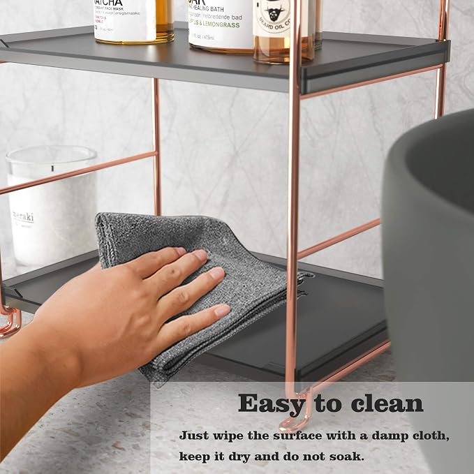 2-Tier Countertop Organizer Cosmetic Storage Rack Vanity Tray Stackable - Image 6