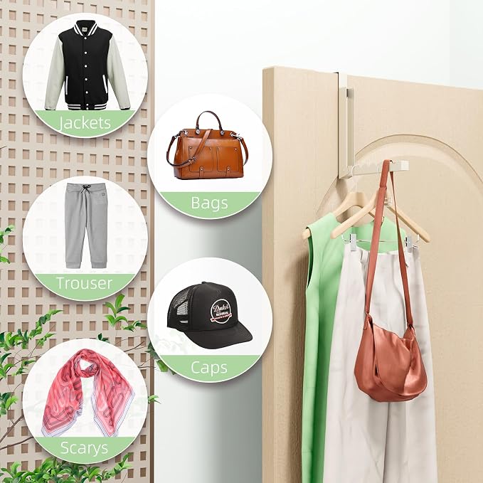 BAKON Over The Door Hanger Folding Clothes Drying Rack, Folding Hanging Coat - Image 2