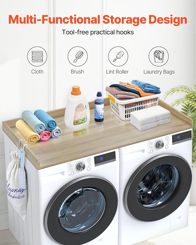 VEVOR Washer Dryer Countertop, Water-Resistant Laundry Machine Topper Cover - Image 2