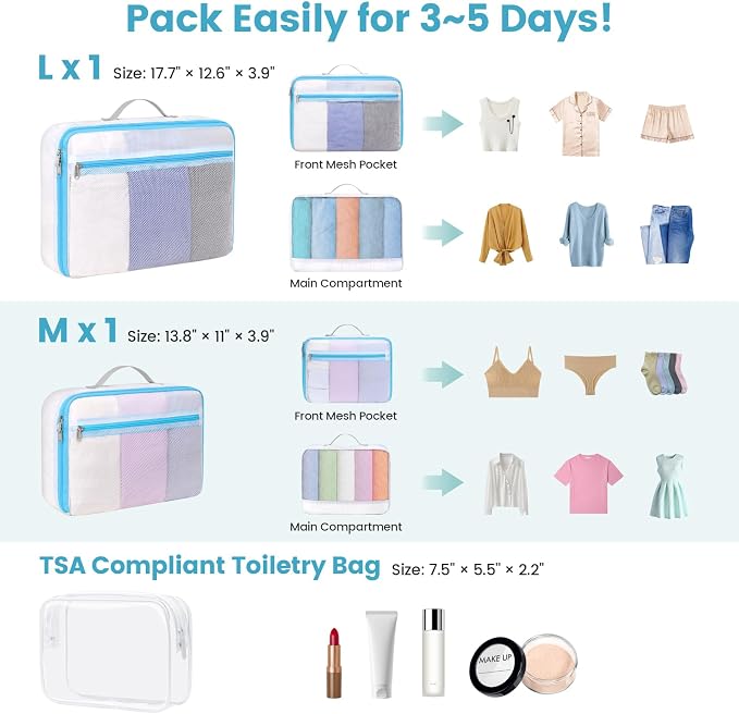 Cambond Mesh Packing Cubes for Travel Women - Image 4