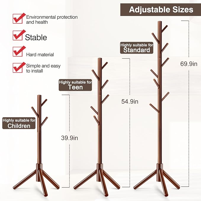 2 PCS Coat Rack, Freestanding Coat Rack - Image 3