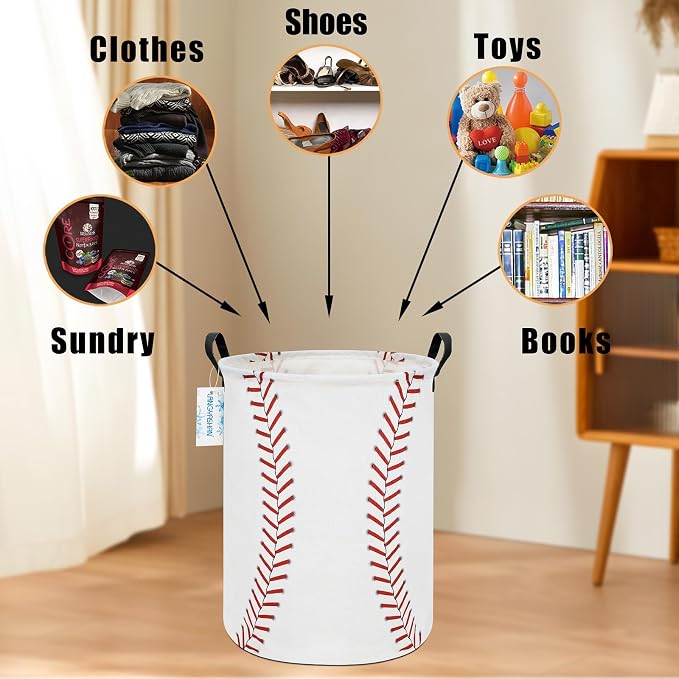 LANGYASHAN Laundry Basket Canvas Fabric Collapsible Organizer Basket - Image 4