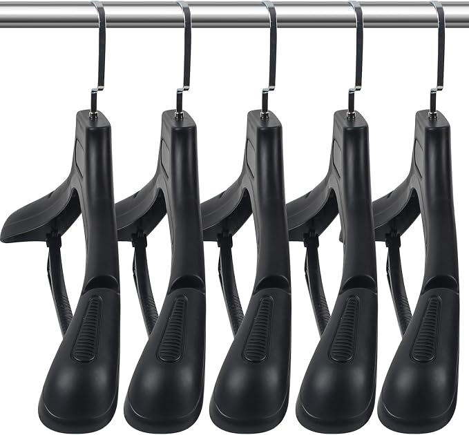 DEDU Suit Hangers for Men 30 Pack Width 17.7", Plastic Extra Wide Shoulder by DEDU