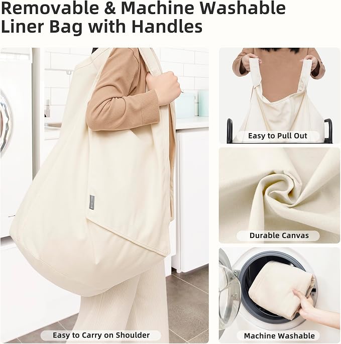 STORAGE MANIAC Rolling Laundry Hamper - Image 3