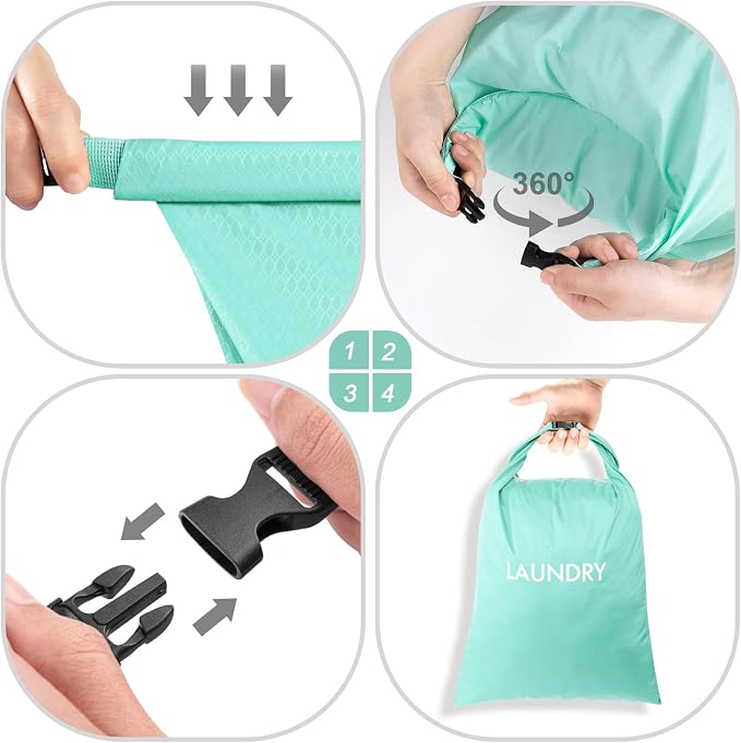 2 Pack Travel Laundry Bag, Nylon Washing Bags - Image 4