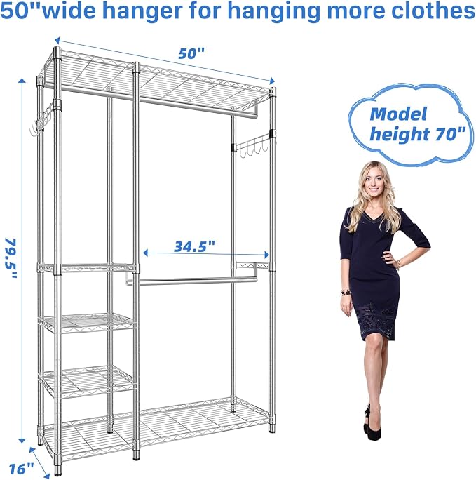 Simple Trending Heavy Duty Clothing Rack Loads 450 LBS, Garment Racks - Image 8