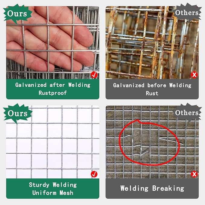 Thinkahead Hardware Cloth 1/2 inch 24 X 100 ft 19 Gauge, Galvanized Wire Mesh - Image 3