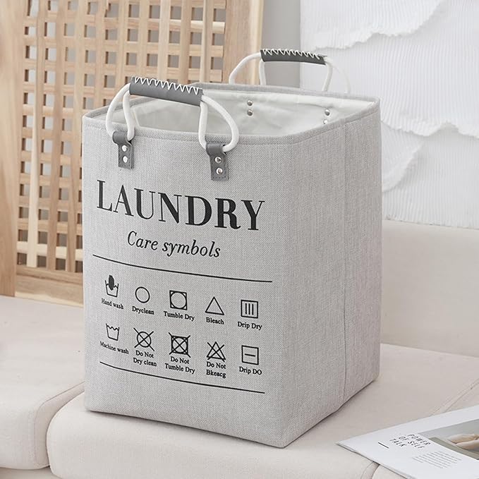 Small Laundry Basket, 50L Foldable Laundry Hamper Organizer by MLUUHK