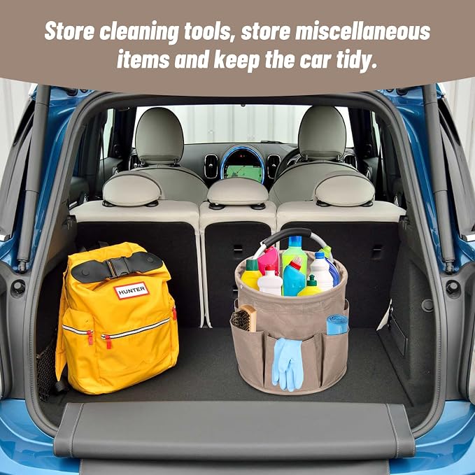17L Portable Cleaning Bucket Organiser, 6 Pockets Foldable Cleaning Caddy - Image 5
