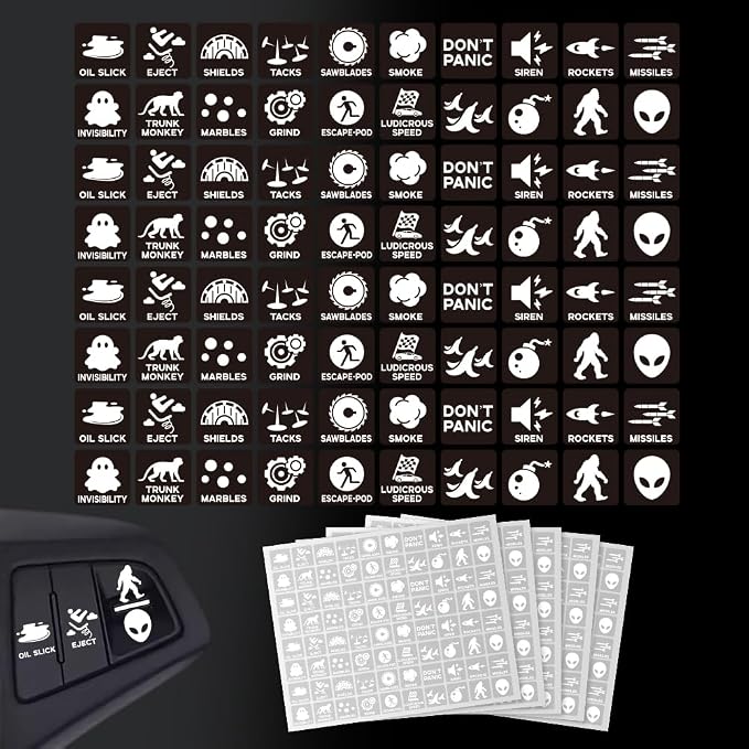 400 Pcs Car Switch Panel Stickers, 20 Designs Auto Switch ID Label Decals Fun by GOMAKERER