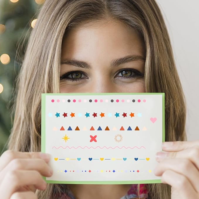 CRASPIRE Clear Silicone Stamp Round Dot Heart Star Triangle Star Burst Symbols - Image 6