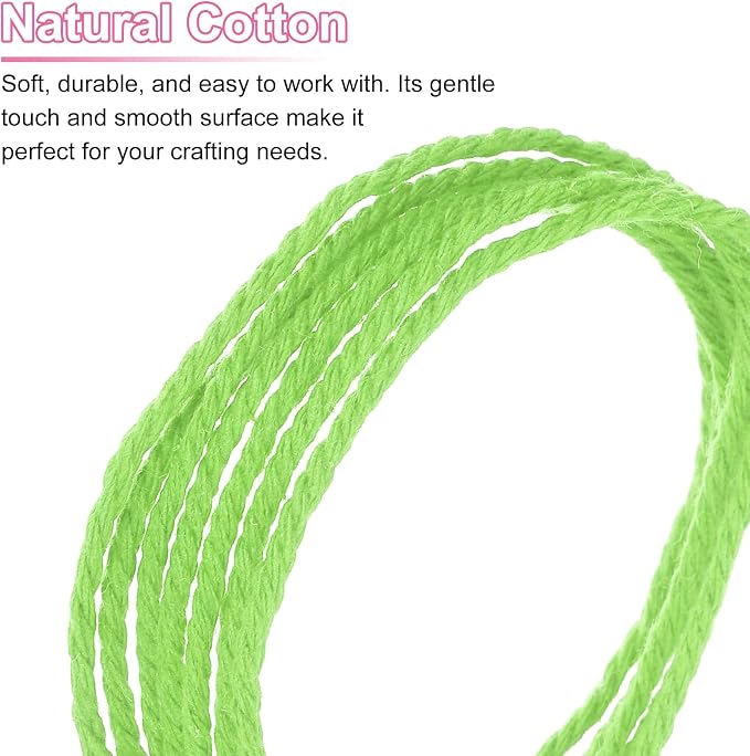 HARFINGTON Natural Macrame Cord 2mm x 220 Yards 3 Strand Twisted Cotton Macrame - Image 4