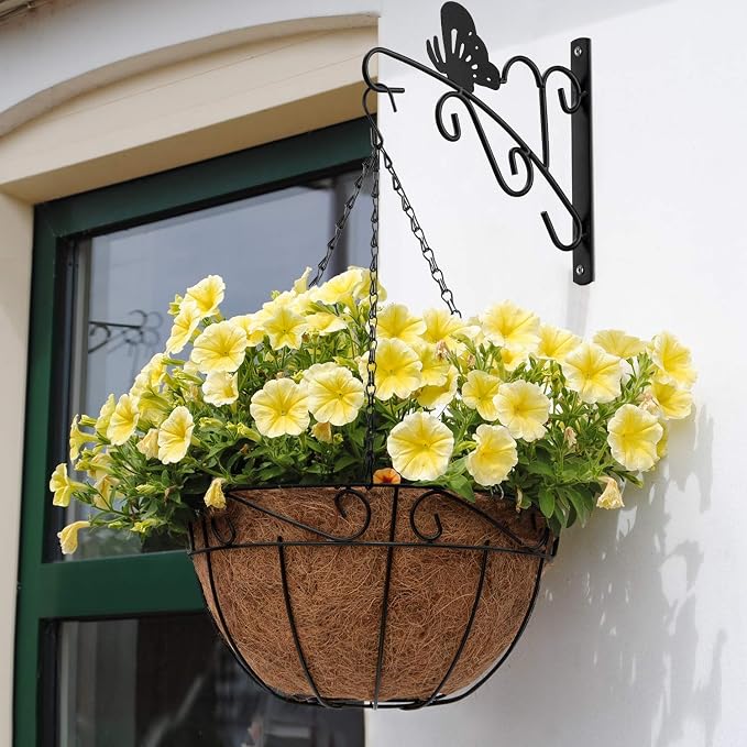 AMAGABELI GARDEN & HOME 4 Pack Hanging Plant Brackets Outdoor 11 inch Metal - Image 4