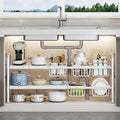 Under Sink Organizer，2 Tier Expandable Heavy Duty Metal Shelf，with 5 Removable by Unknown