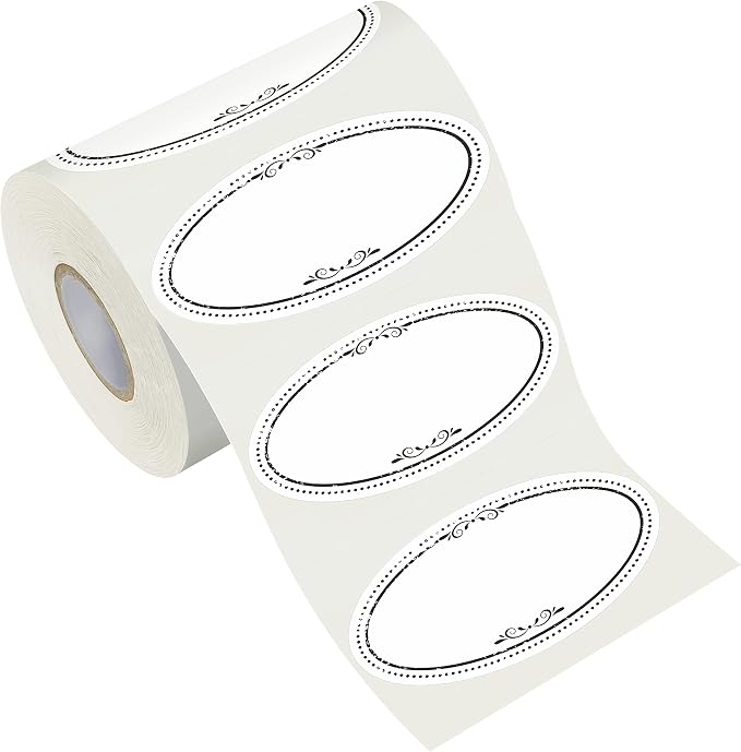 500 Removable Freezer Pantry Oval Canning Labels, Water Oil Resistant by Stickyourhappymoment