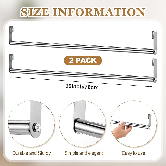 2 Pack Wire Shelving Garment Hanger Bar Wire Shelving Accessories Industrial - Image 2