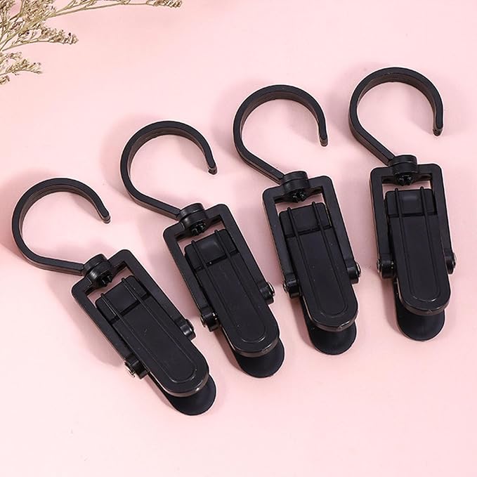 10pcs Clothes Pins Clips with Hook, Rotatable Strong Load Bearing Clothes Line - Image 3