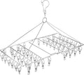Folding Sock Dryer with 52 Peg, Stainless Steel Swivel Drying Rack Windproof by Skroad