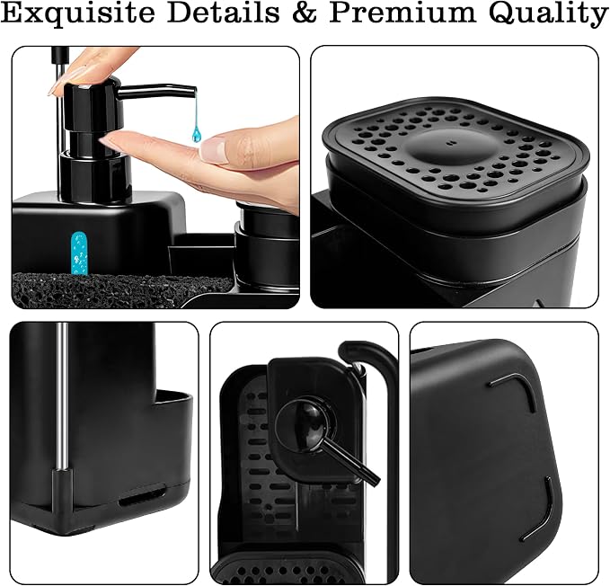 Kitchen Soap Dispenser Set – 4 in 1 Dual Pump Bottles - Image 8
