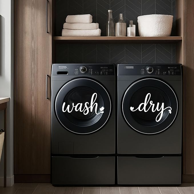 Laundry Room Decor Wash Dry Vinyl Decals, Laundry Room Labels Stickers - Image 4
