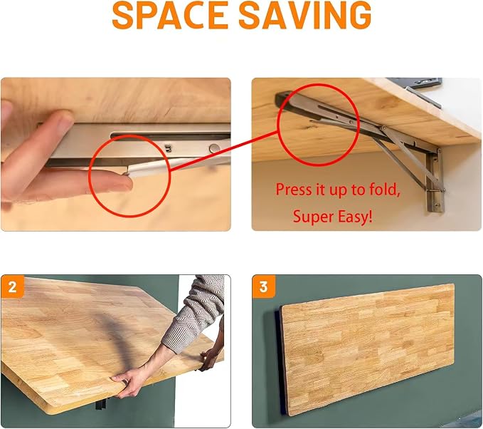 Folding Wall Table Wall Folding Table Wall Mounted Folding Table Drop Down Wall - Image 5