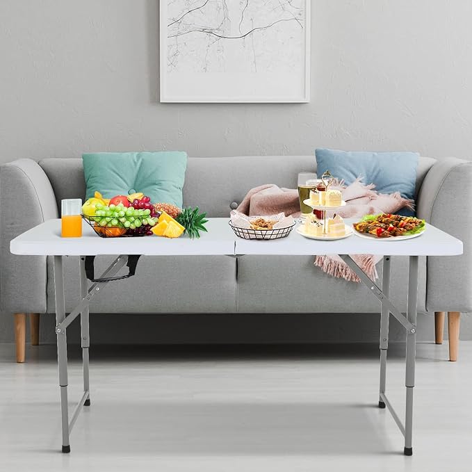 HKLGorg Folding Table, Heavy Duty Plastic Folding Utility Table Indoor Outdoor - Image 2