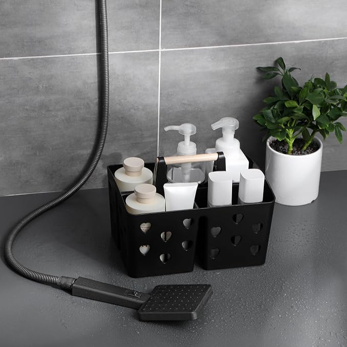 Anyoifax Portable Shower Caddy Plastic Shower Basket Organizer Divided Bathroom - Image 2