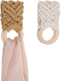 2 Pcs Handmade Crochet Dish Towel Holder Boho Kitchen Dish Towel Holders Knit by Unknown