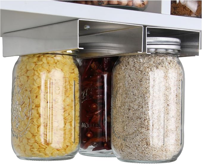 Mason Jars Organizer Rack, Canning Storage Under Pantry Hanger by LOPEZTEK