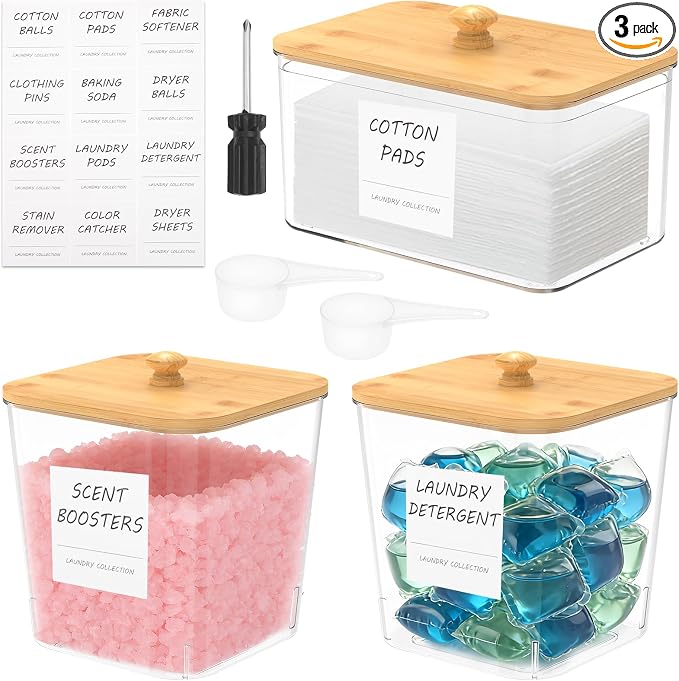 Laundry Pods Container, Laundrys Room Organization Storage Jars by Muyoka