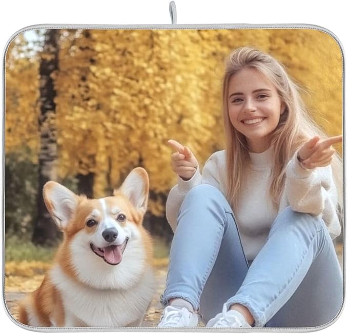 Custom Dish Drying Mats 16 x 18 Inch Picture Text Super Absorbent Microfiber - Image 8