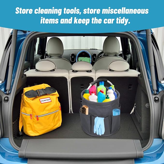 17L Portable Cleaning Bucket Organiser, 6 Pockets Foldable Cleaning Caddy - Image 5