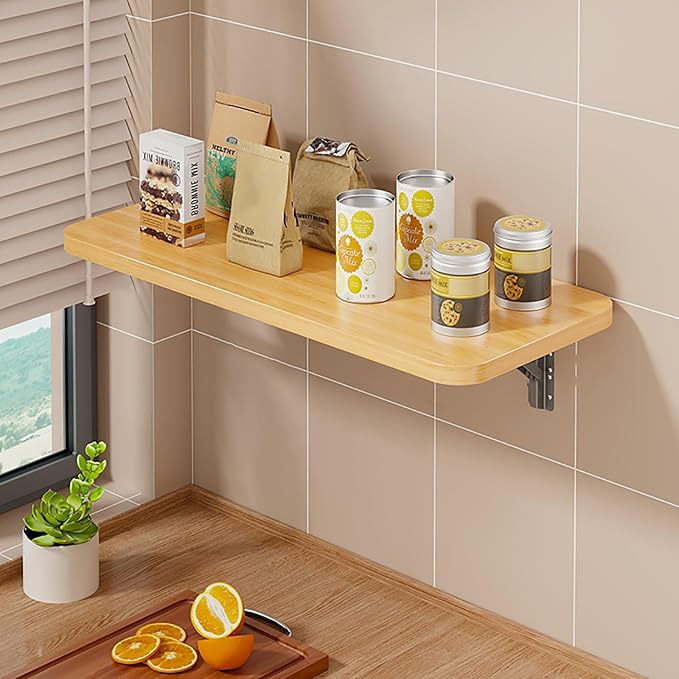 Wall Mounted Folding Table Desk Kitchen Dining Table Floating Foldable Table by Unknown