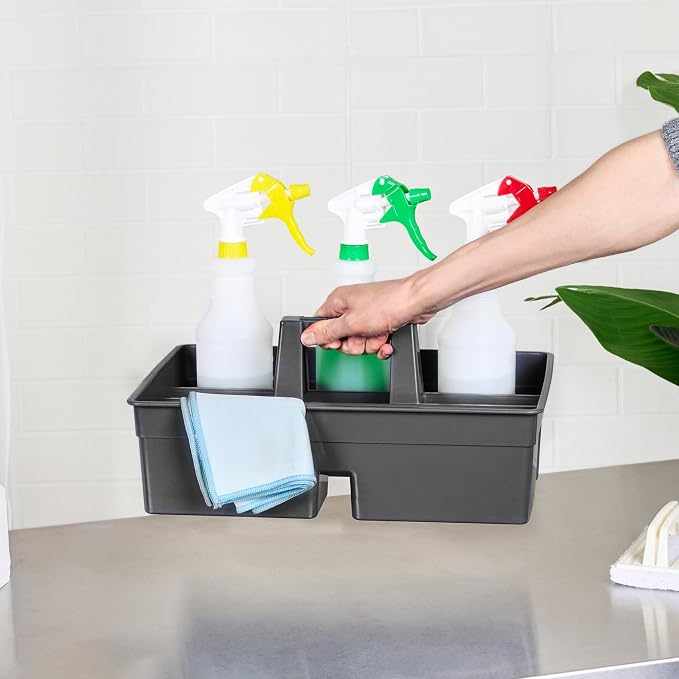 Restaurantware-RW Clean 15.9 x 10.6 x 6.9 Inch Cleaning Caddy, 1 Triple - Image 5