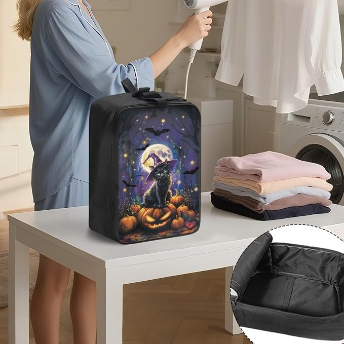 Steam Iron Travel Bag Glowing Pumpkin Black Cat Protective Pouch - Image 3