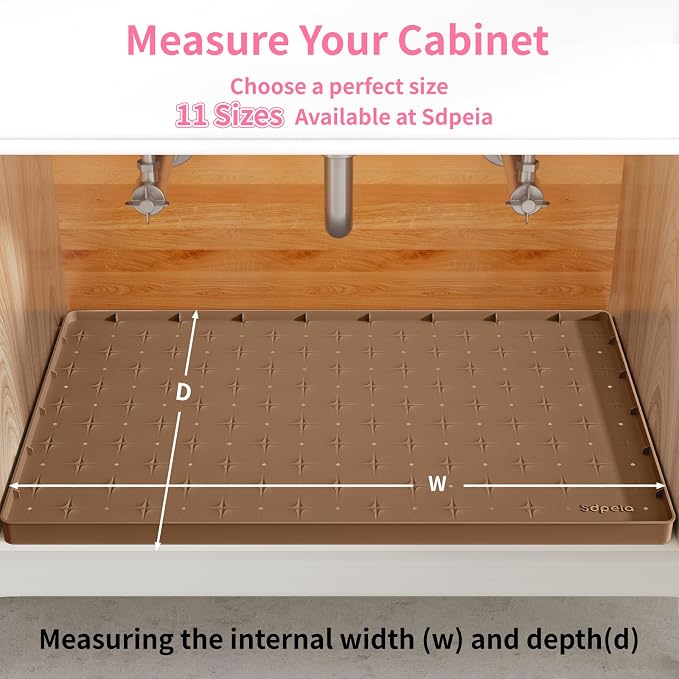 Sdpeia Under Sink Mat 22"×19" Waterproof Silicone Cabinet Liner & Sink Protector - Image 7
